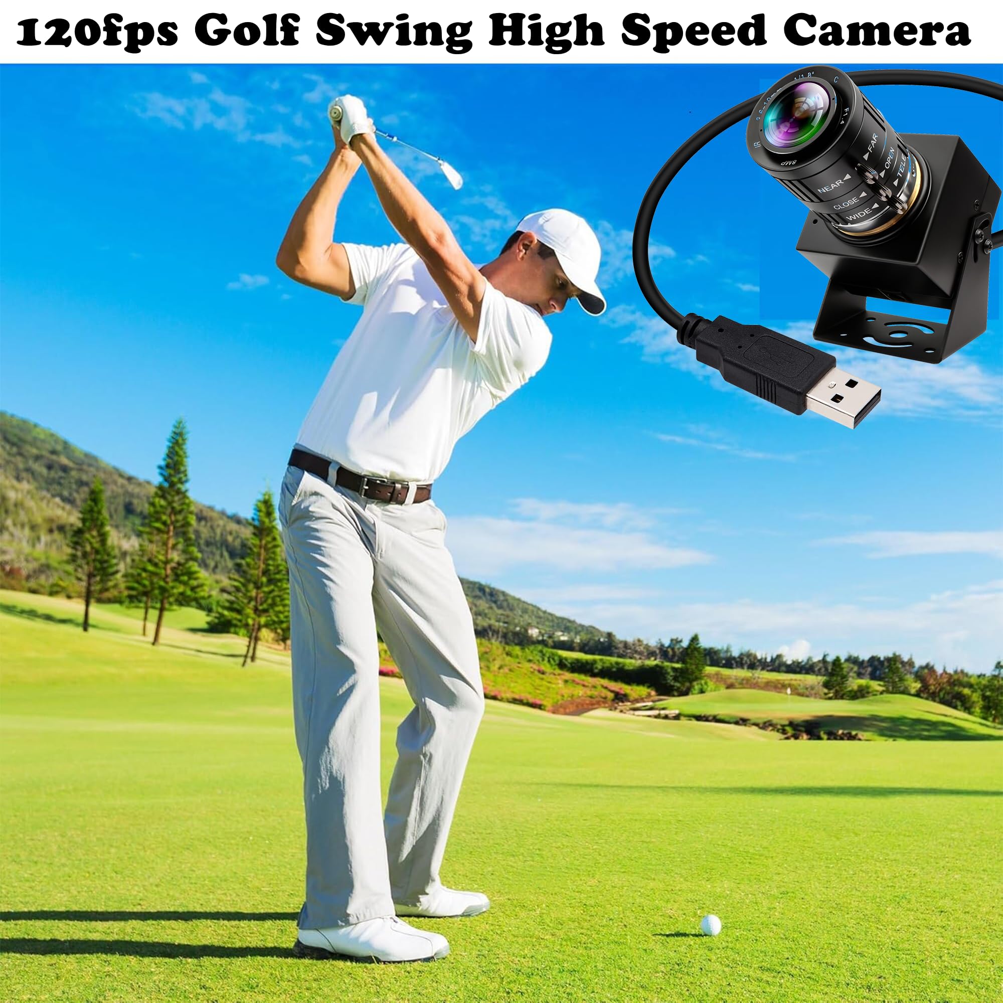 Amazon.co.jp: IFWATER USBカメラ 120fps 高速USB ウェブカメラ ゴルフ